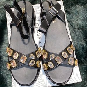 Black Studded Platform Sandals
